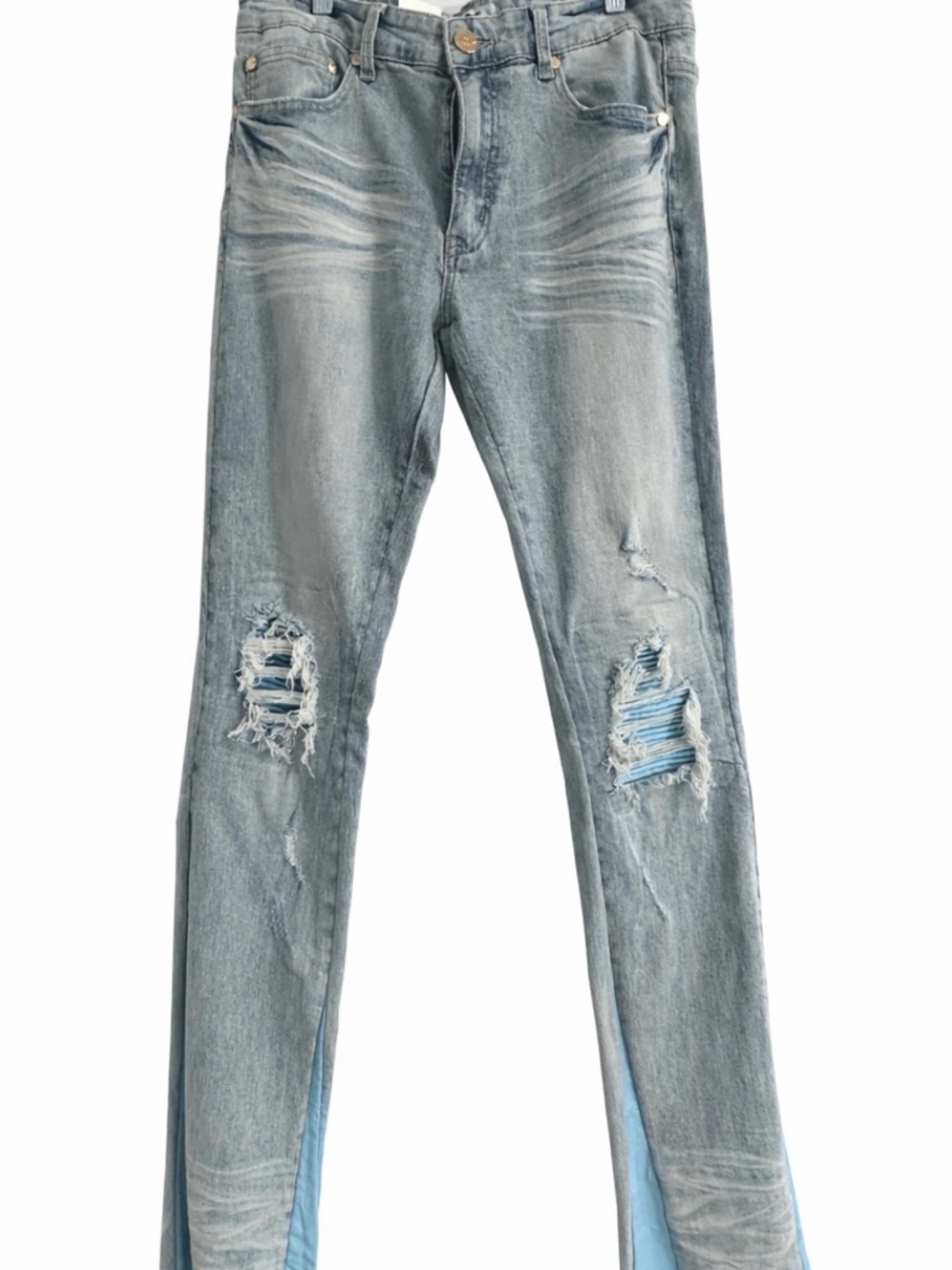 Ferrari Light Blue Denim Jeans with Gold Accents